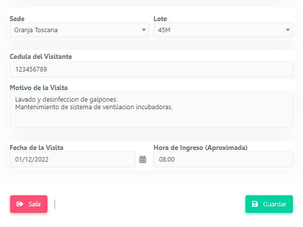 Ventana de Agendamiento